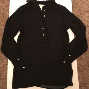 Chiffon long sleeve half button shirt